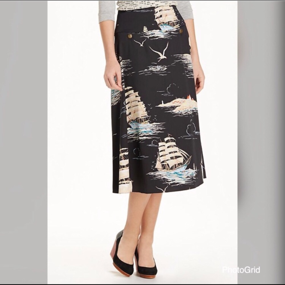 Anthropologie Leifnotes nautical skirt